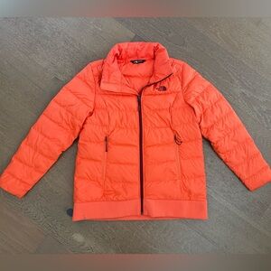 The North Face Orange Quilted Ski Puffer Jacket